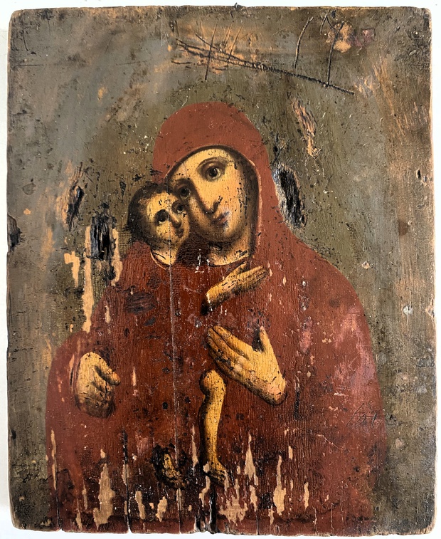 Небольшая икона Феодоровская Богородица 19 век