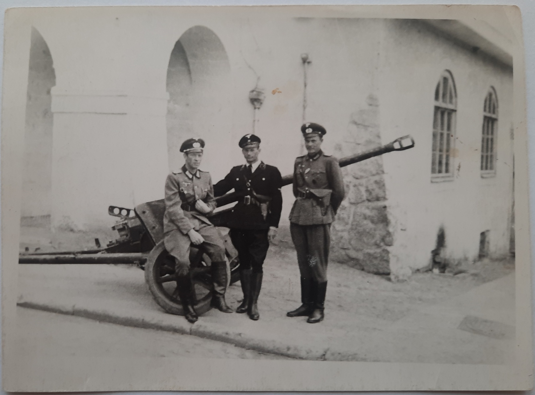 Фото рейх Вермахт Пушка SS офицеры Вермахта и СС Редкость !