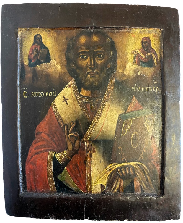 Икона святой Николай Чудотворец ковчег Север 18 век