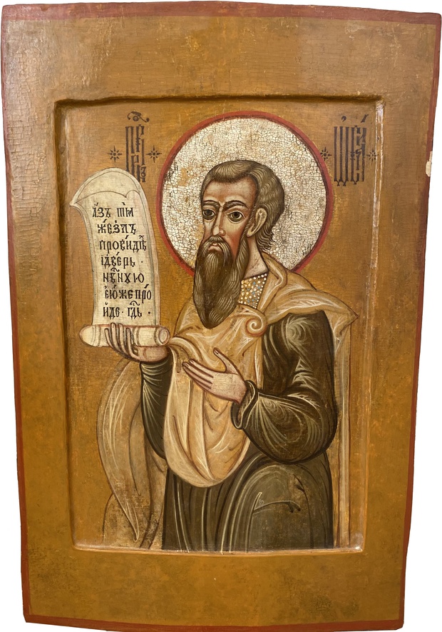 Антикварная Храмовая икона Святой пророк Осия  редкость 17 век