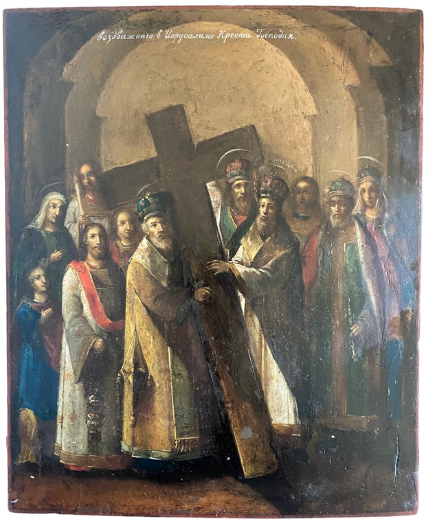 Икона Воздвижение в Иерусалиме Креста Господня 19 век
