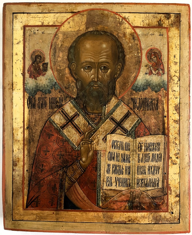 Икона Николай Чудотворец Ветка святой 19 век