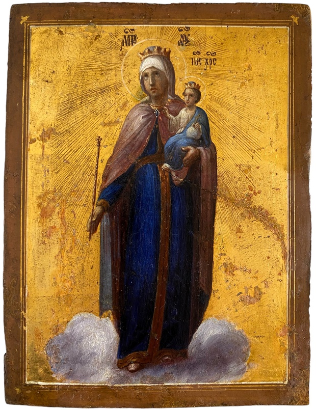 Икона Богородица - жена облаченная в солнце мастерская Пешехоновых 19 век