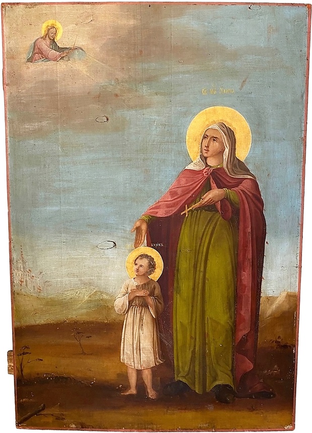 Храмовая икона святые Кирик и Улита покровители детей 19 век
