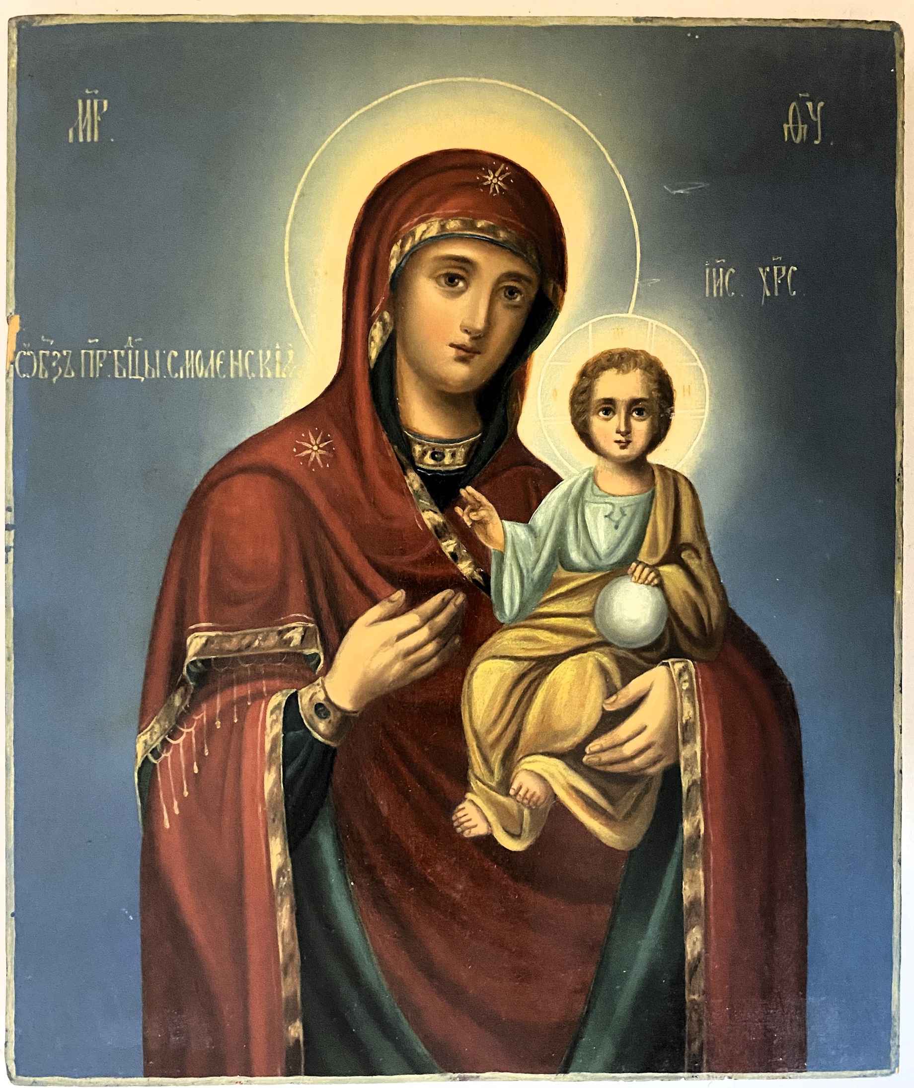 Смоленская пресвятая Богородица старинная икона 19 век