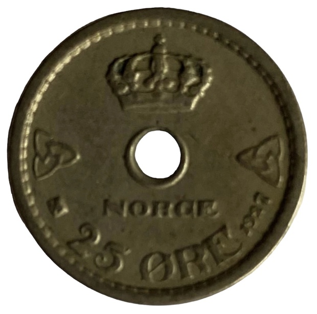 Иностранная монета 25 Оре Норвегия 1927 год