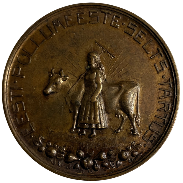 Большая медаль Тартусский Союз фермеров Эстония медальер JW