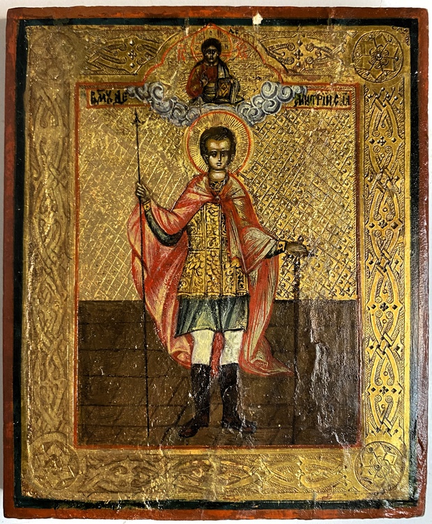 Икона святой Дмитрий Солунский 19 век