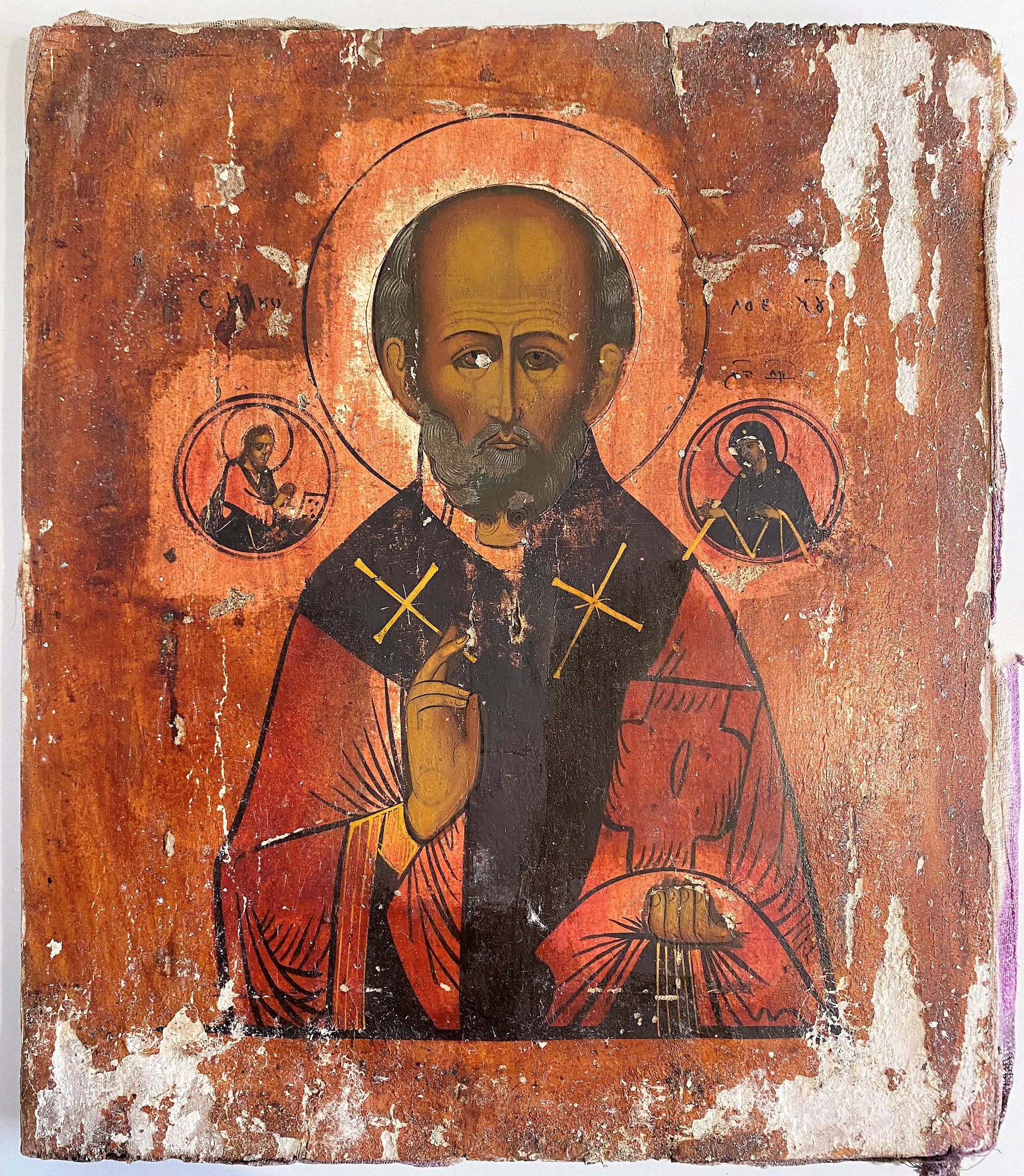 Икона Чудотворец Николай святой 19 век