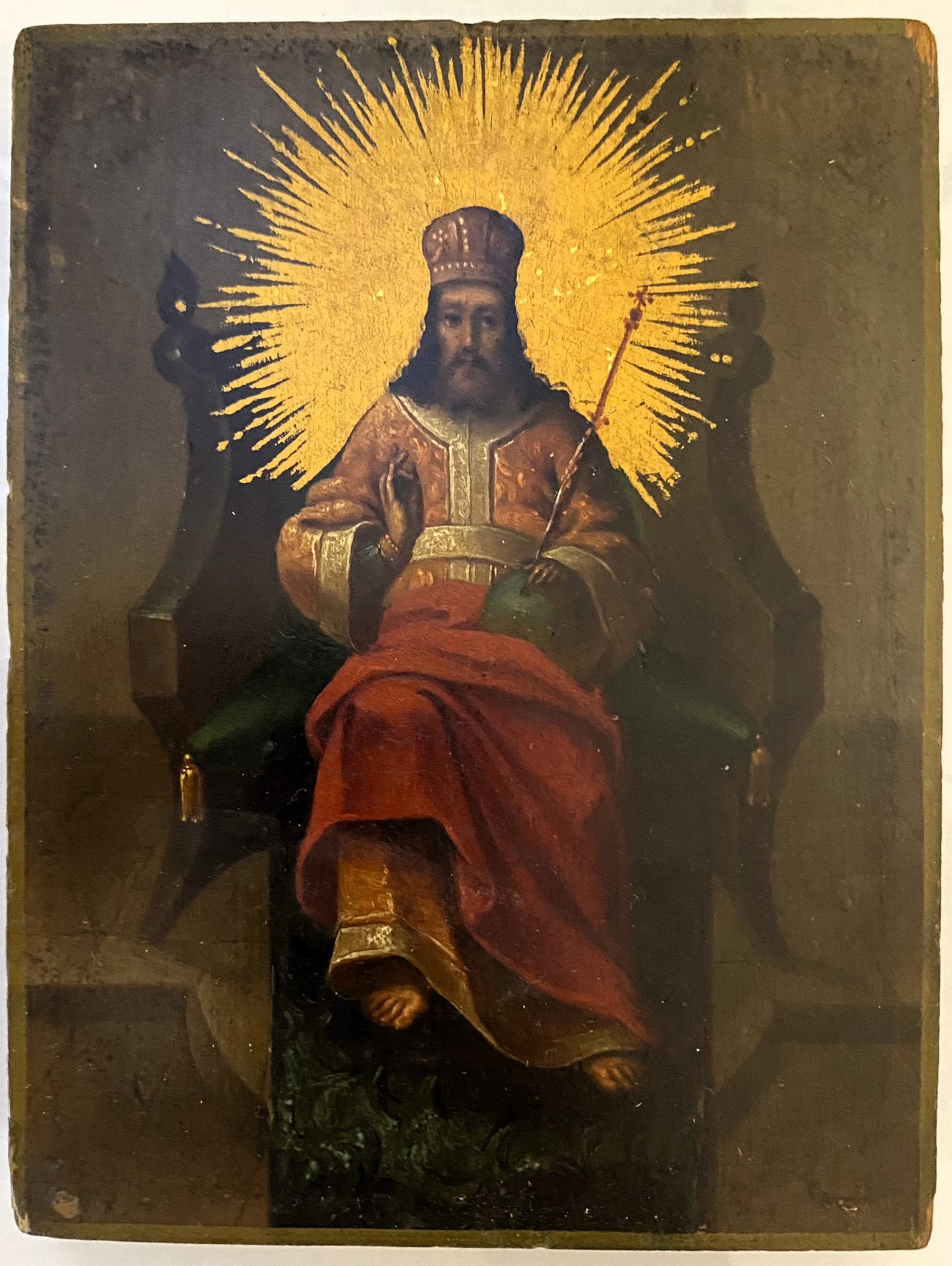 Икона спас на троне престоле Тронный Спас 19 век