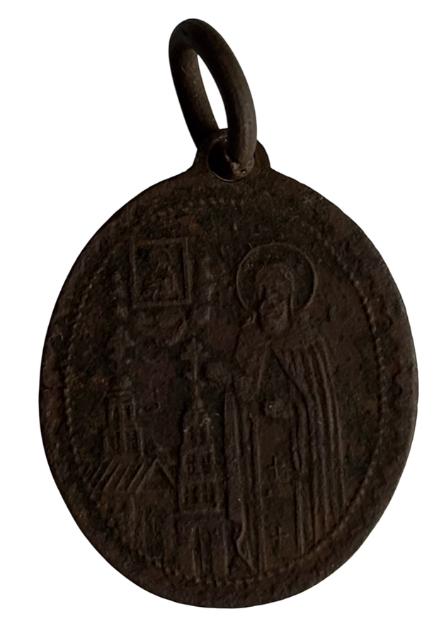Жетон медальон иконка Тихон Калужский 19 век