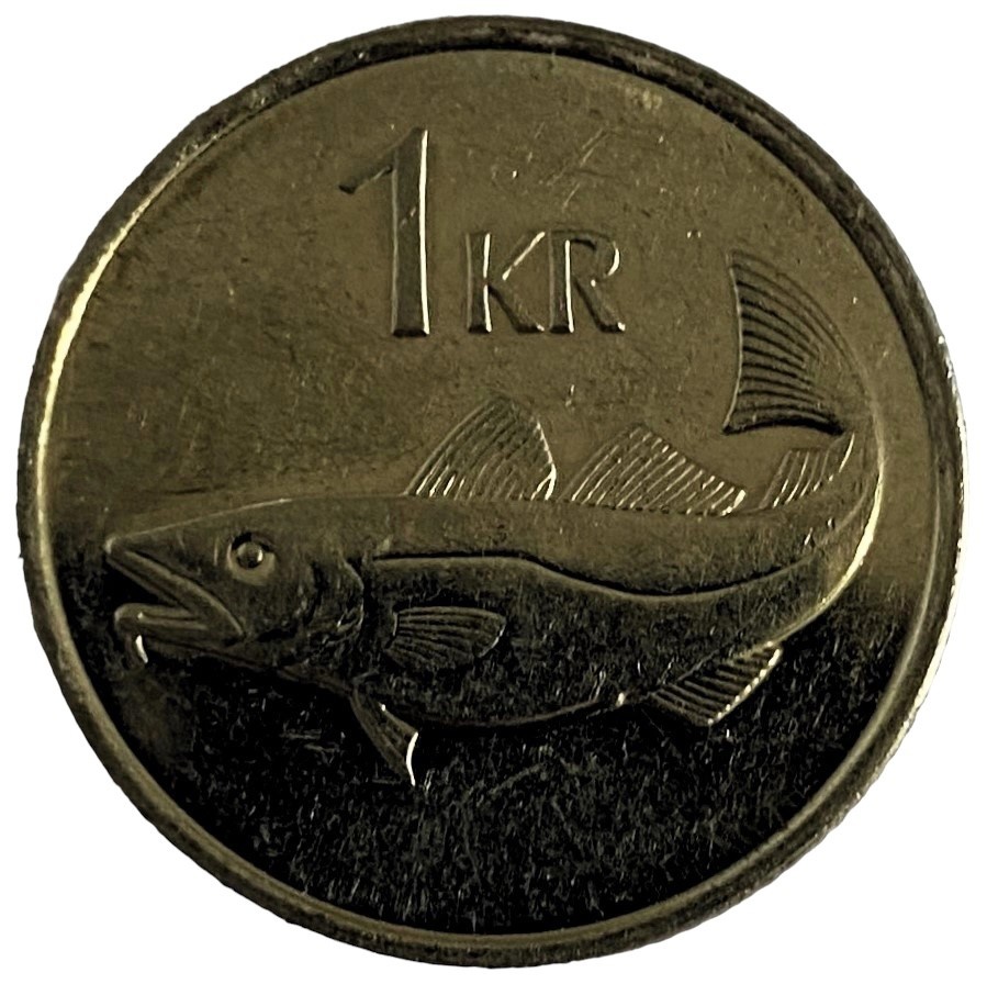 Иностранная монета 1 крона Исландия 2006 год