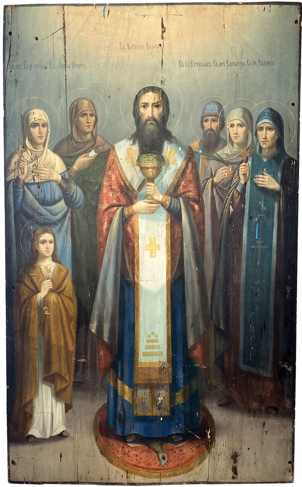 Икона Храмовая Собор Святого Василия Великого 19 век