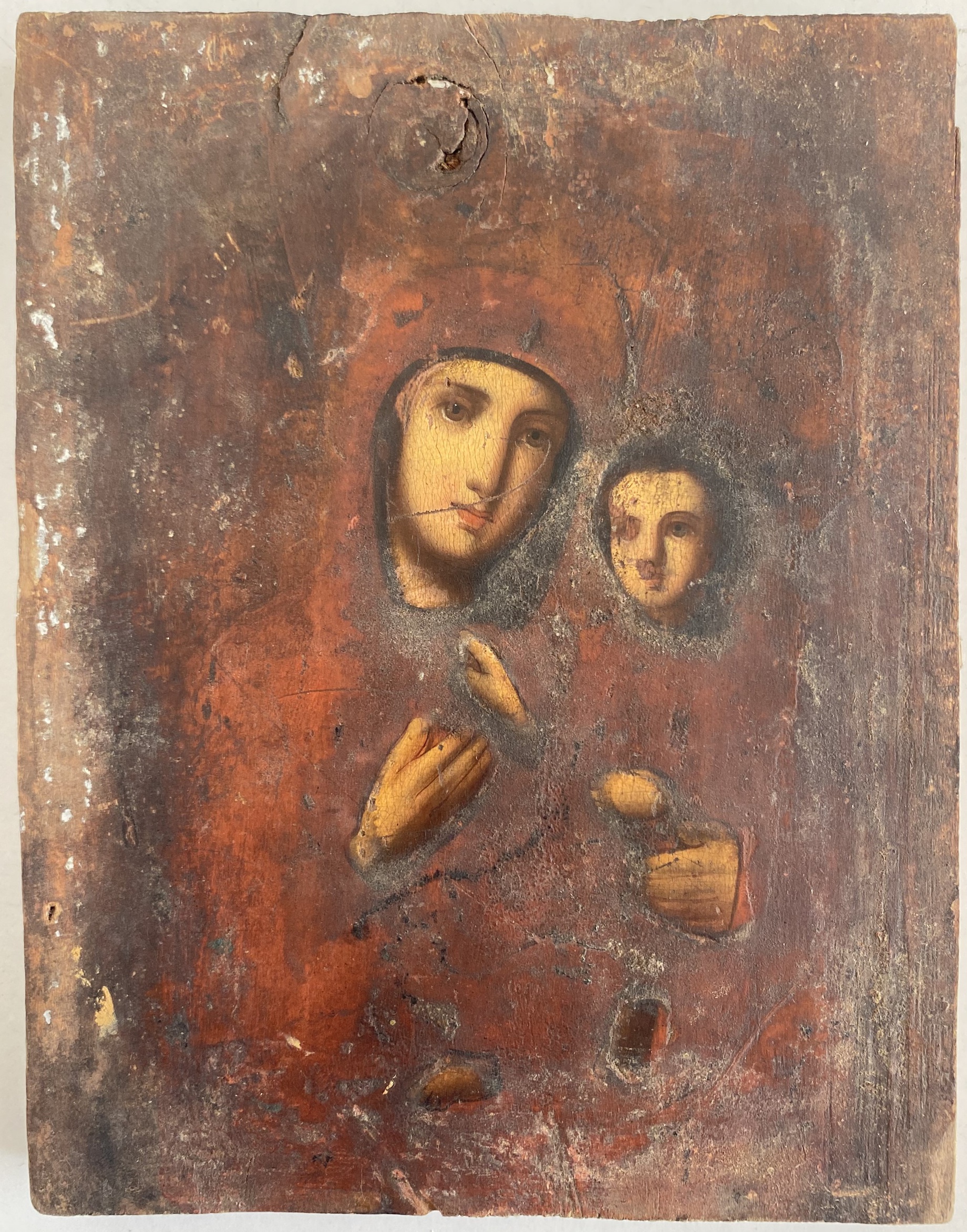 Икона Казанская Богородица письмо маслом 19 век