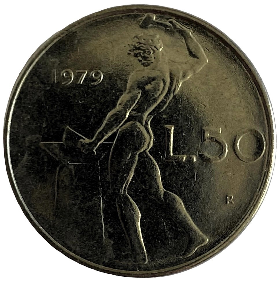 Иностранная монета Италия 50 лир 1979 год Лира