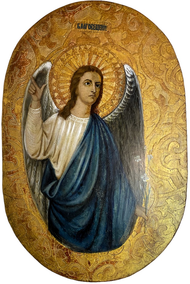 Икона святой Архангел Гавриил благой вестник 19 век