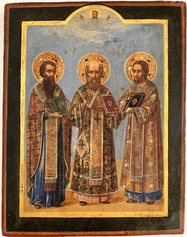 Икона Василий Григорий Иоанн Москва 19 век