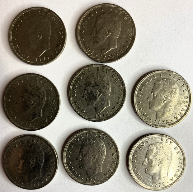 Иностранная монета 5 Песет 1975 год Испания