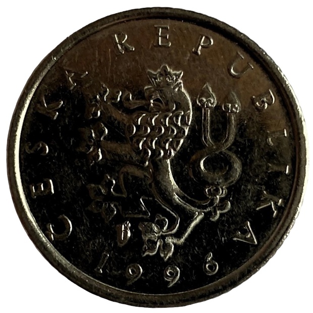 Иностранная монета 1 крона Чехия 1996 год