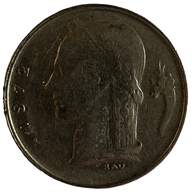 Иностранная монета Бельгия 1 франк 1972 год