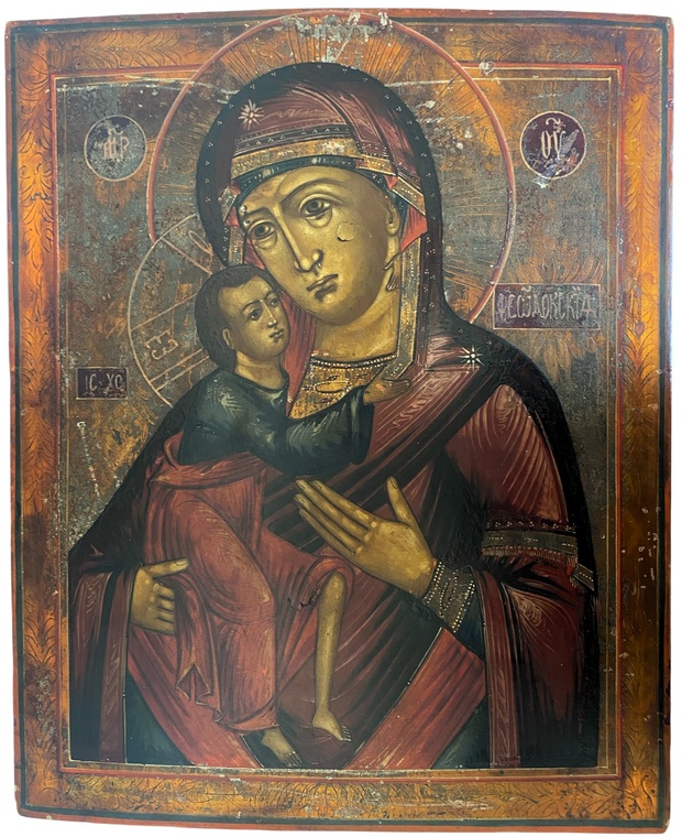 Антикварная старинная икона Феодоровская Пресвятая Богородица школа Ветка ! Редкость 19 век