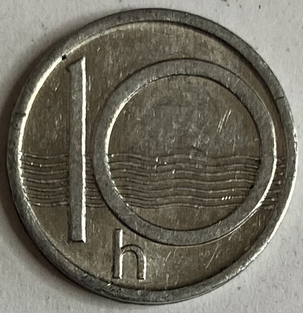 Иностранная монета 10 геллеров 1993 год Чехия