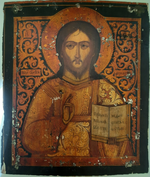 Икона Господь Вседержитель Владимирские Села Холуй 19 век