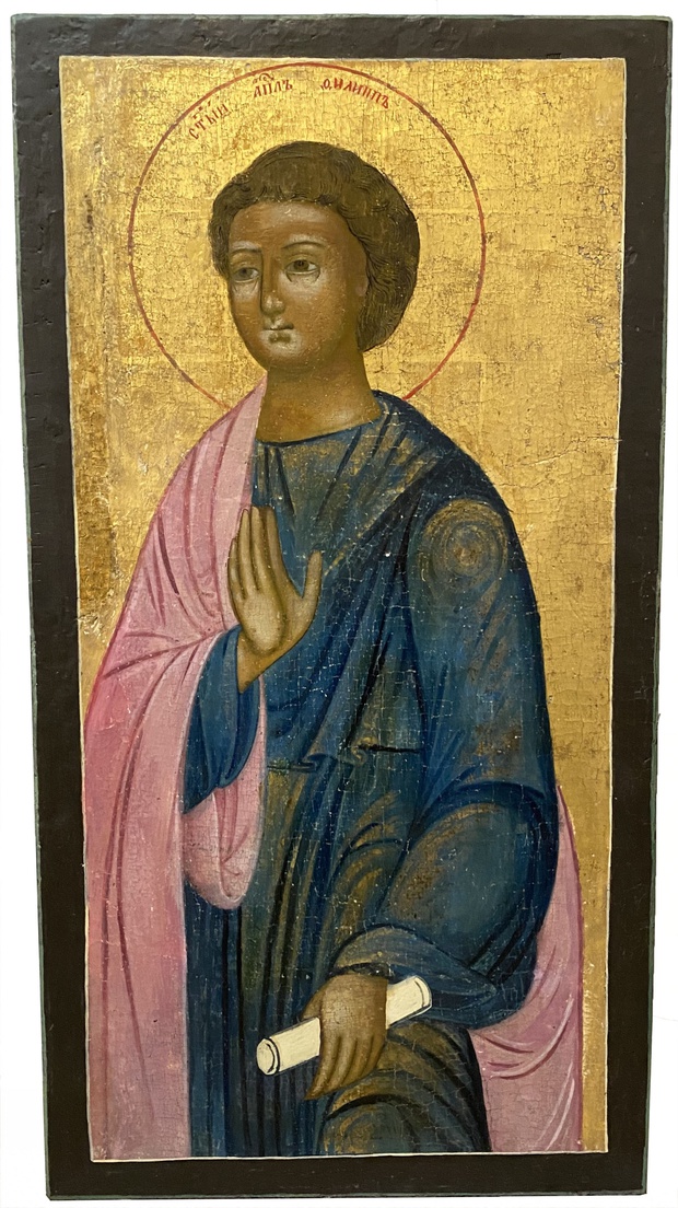 Старинная икона святой Апостол Филипп 19 век