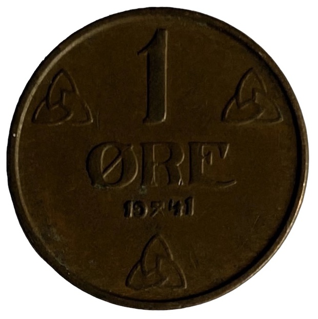 Иностранная монета 1 Оре Норвегия 1941 год
