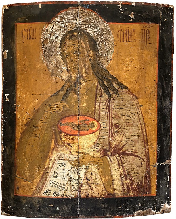 Икона Храмовая святой пророк Иоанн Предтеча 18 век