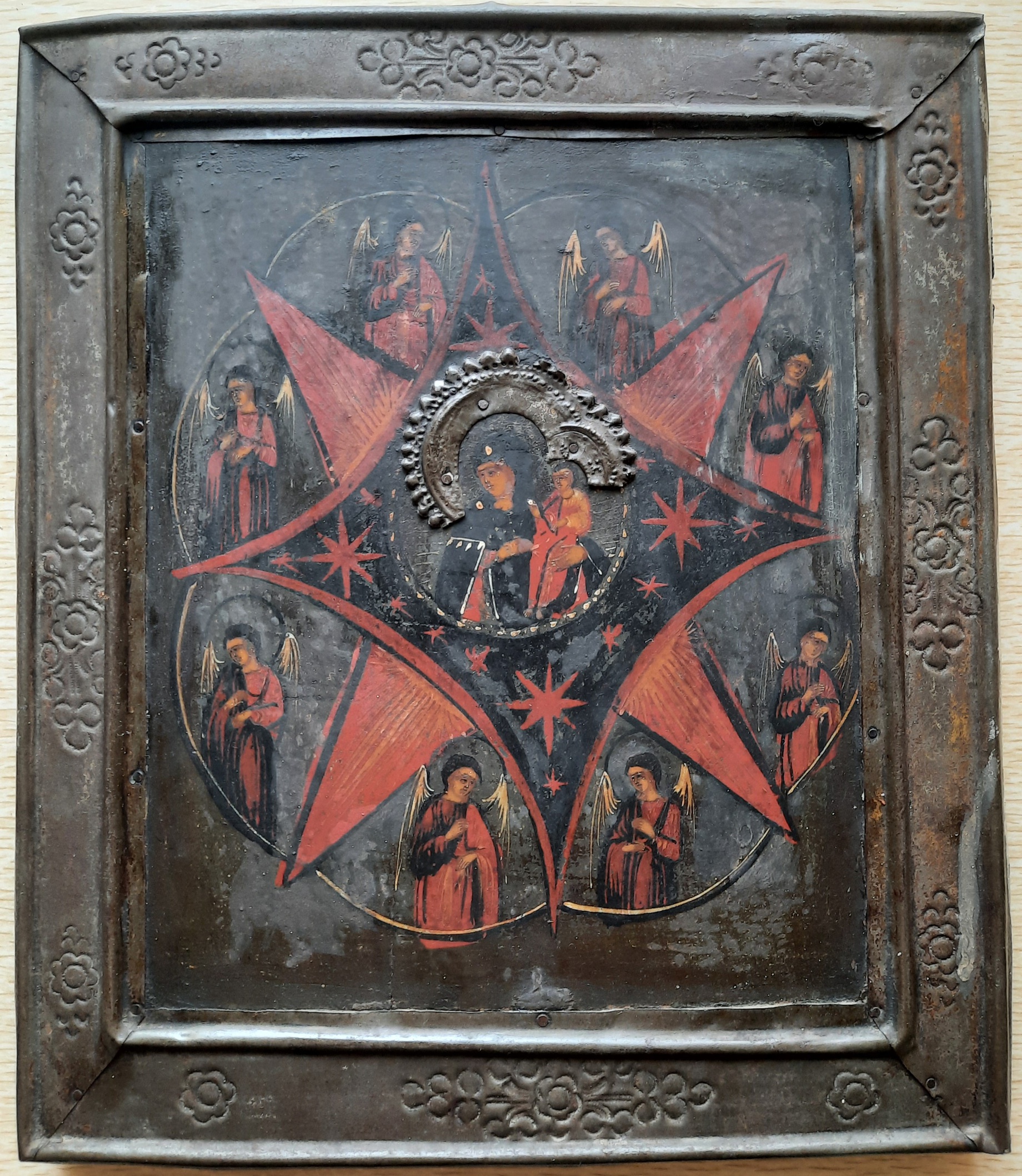 Старинная Икона Неопалимая Купина Пресвятой Богородицы 19 век
