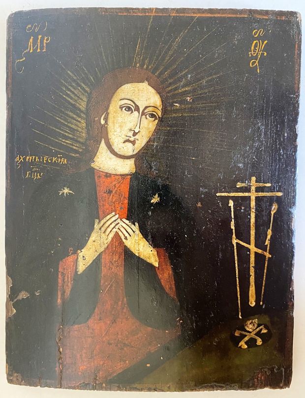 Икона Ахтырская пресвятая Богородица ранний Холуй первая половина 19 века