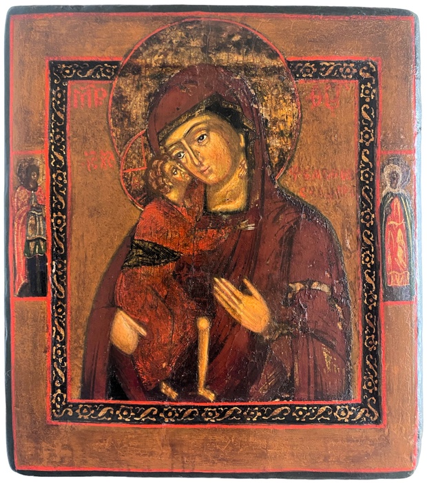 Икона пресвятая Богородица Федоровская ковчег 19 век