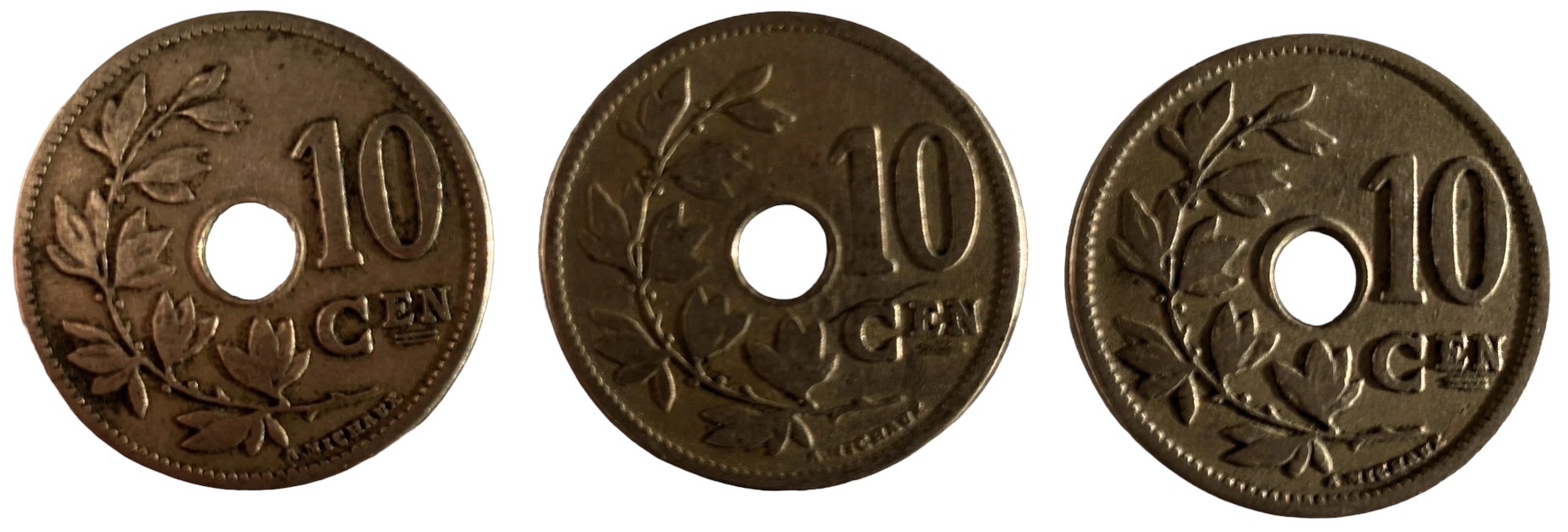 Иностранная монета 10 сантимов 1904 год Бельгия
