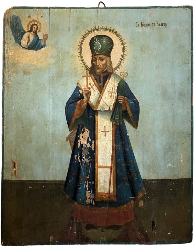 Икона Храмовая Святой Иосаф Белгородский 19 век