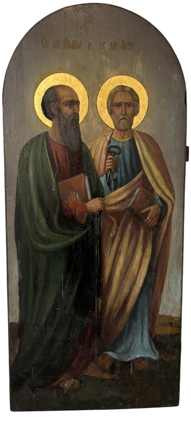 Икона Пётр и Павел монастырское письмо Исихазм 19 век