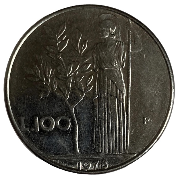 Монета 100 Лир 1978 год лира Италия