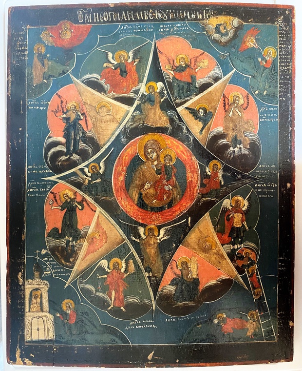 Икона Неопалимая Купина пресвятой Богородицы Русский Север 19 век