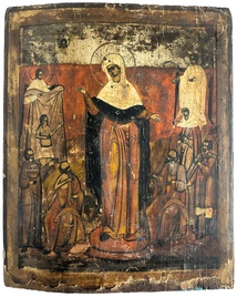 Икона Всем Скорбящим Радости краснушка теплая 19 век