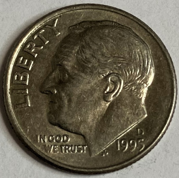 Иностранная монета США 10 центов 1995 год Америка