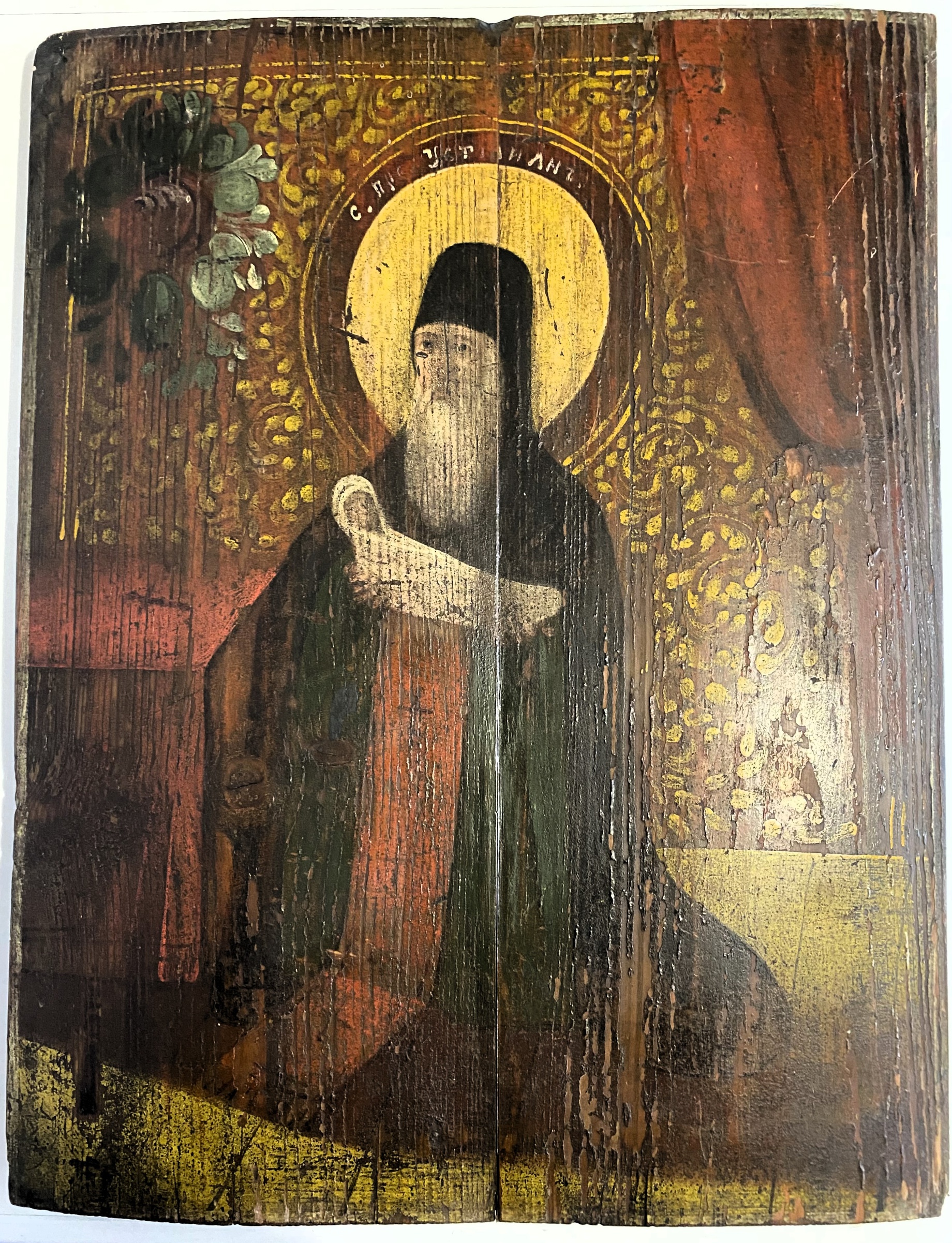 Форматная икона святой Устилиан заступник детей 19 век
