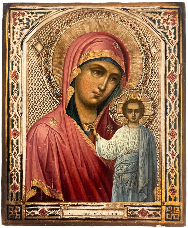 Икона образ Богородицы Казанская 19 век
