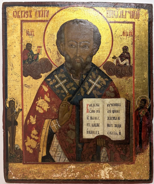 Икона Николай Чудотворец Ветка святой 19 век
