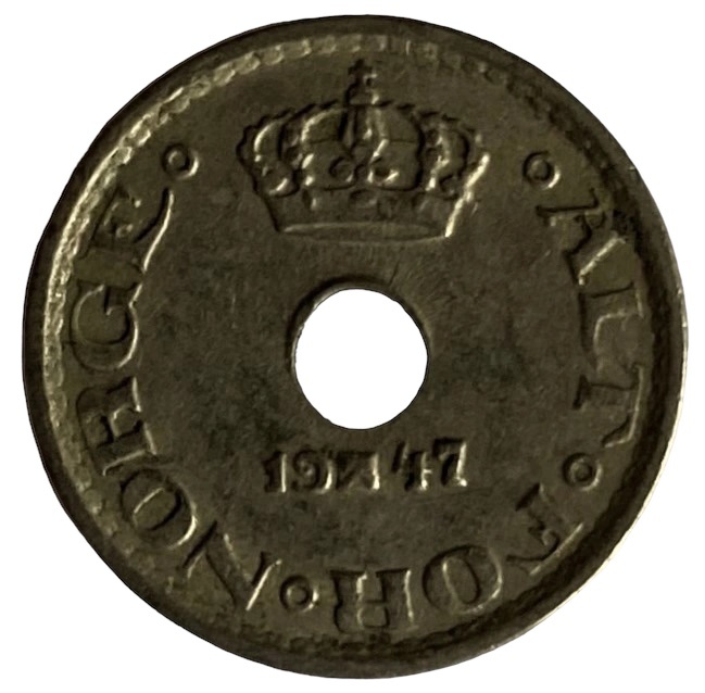 Иностранная монета 10 Оре Норвегия 1947 год