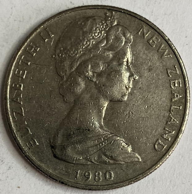Иностранная монета 10 центов Новая Зеландия 1980 год