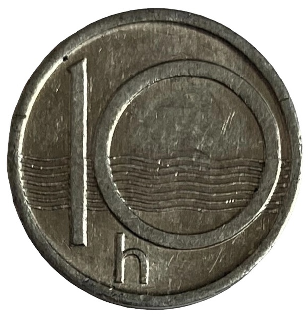 Иностранная монета 10 геллеров 1993 год Чехия