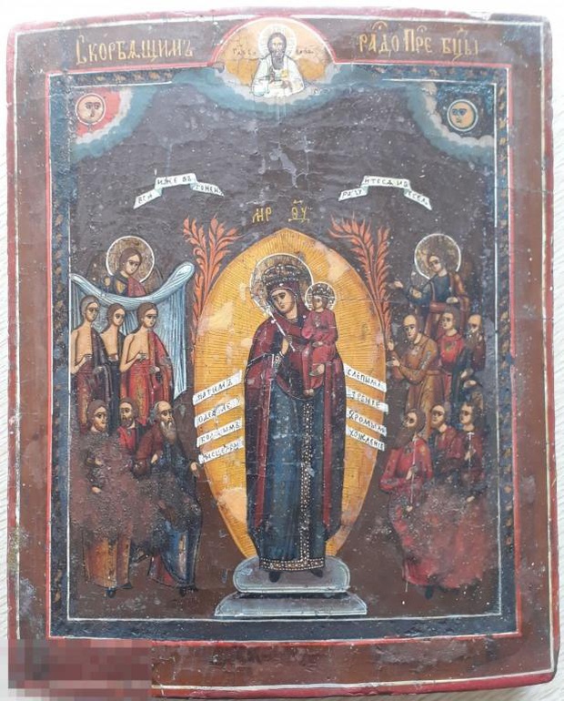 Антикварная Старинная икона Образ Богородицы Всем Скорбящим Радость 19 век КОВЧЕГ Скорбящая