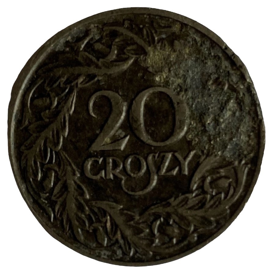 Иностранная монета 20 грошей 1923 год Польша