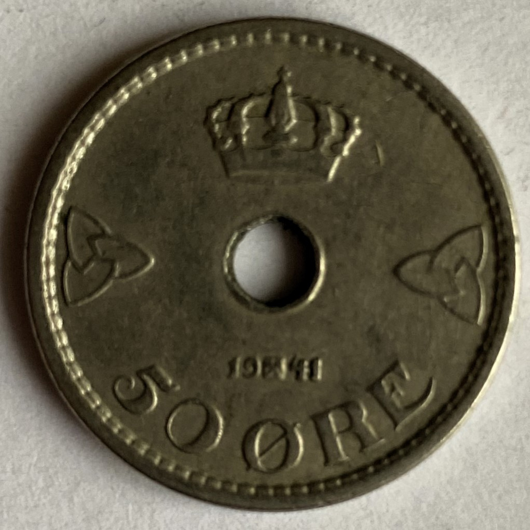Иностранная монета 50 Оре 1941 год Норвегия