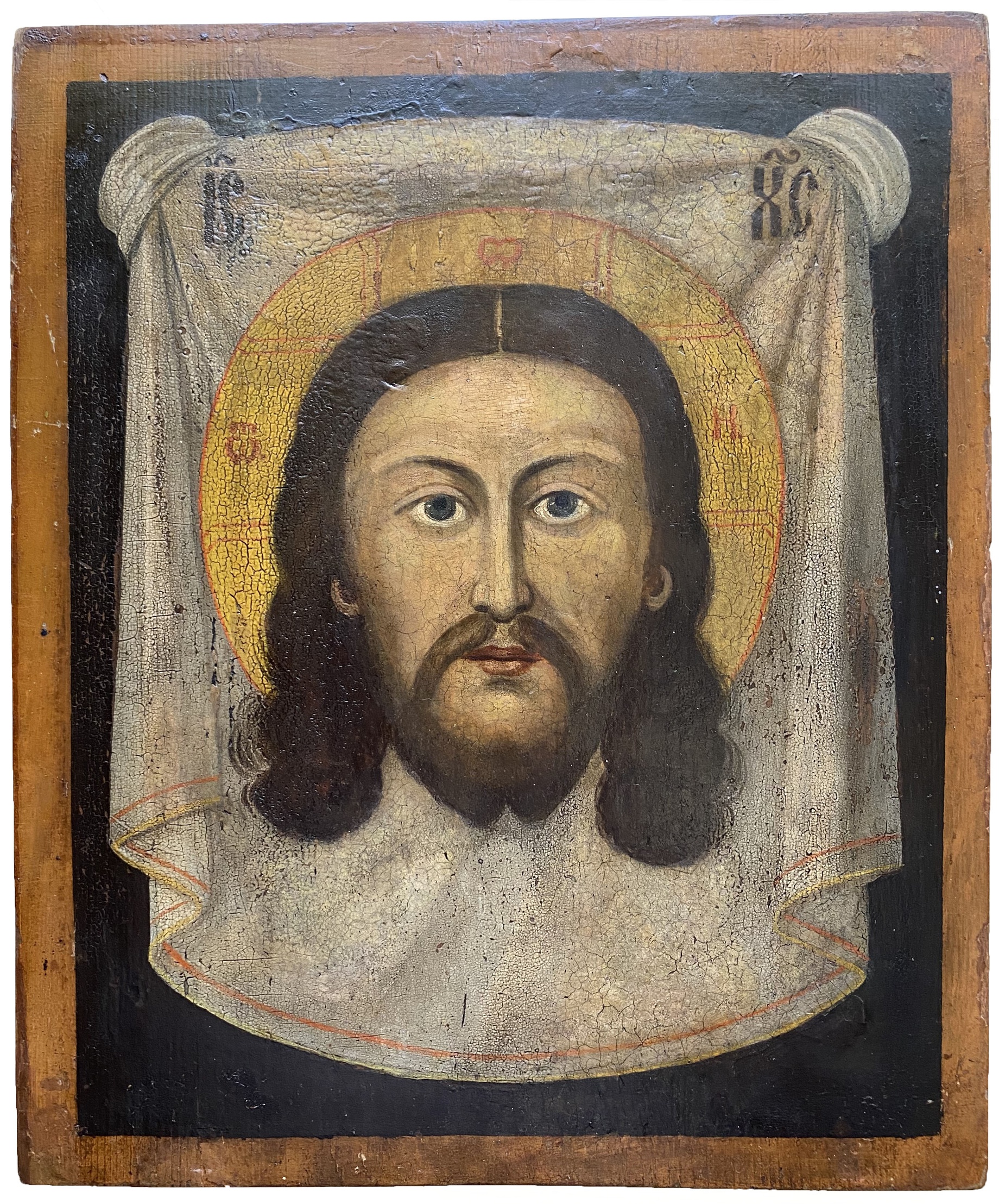 Старинная икона Спас Нерукотворный 19 век